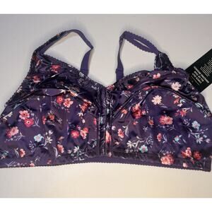 46 DDD Comfort choice easy enhancer bra collection Purple With Flowers